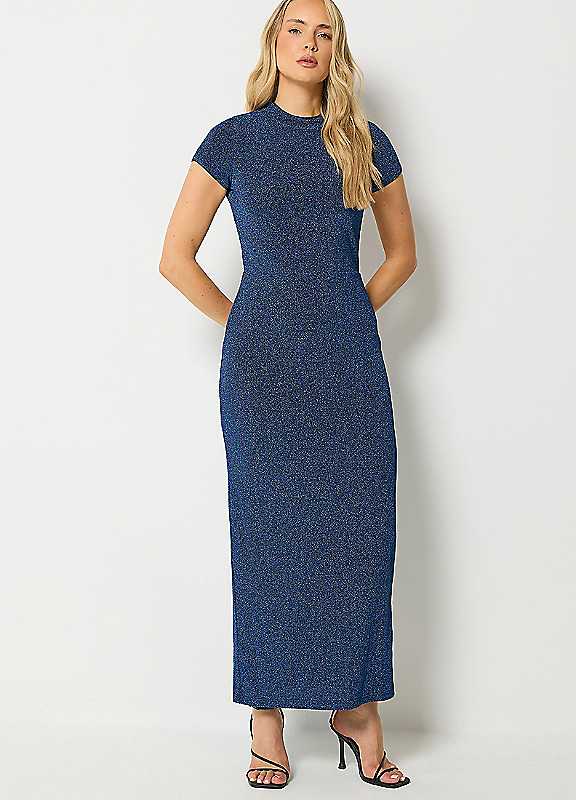 Long Tall Sally Women's Mid Navy Tall Sparkle Maxi Dress In Size 12 - Image 2