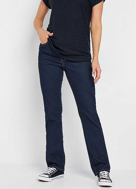 Long Tall Sally Women's Dark Indigo Tall Straight Leg Jeans In | Size: 24L - Image 3