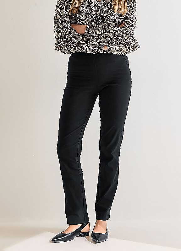 Long Tall Sally Women's Tall Straight Leg Trousers in Black | Size: 10L - Image 3