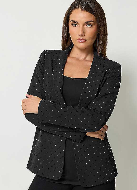 Long Tall Sally Women's Black Tall Studded Blazer In | : Size 18 - Image 2