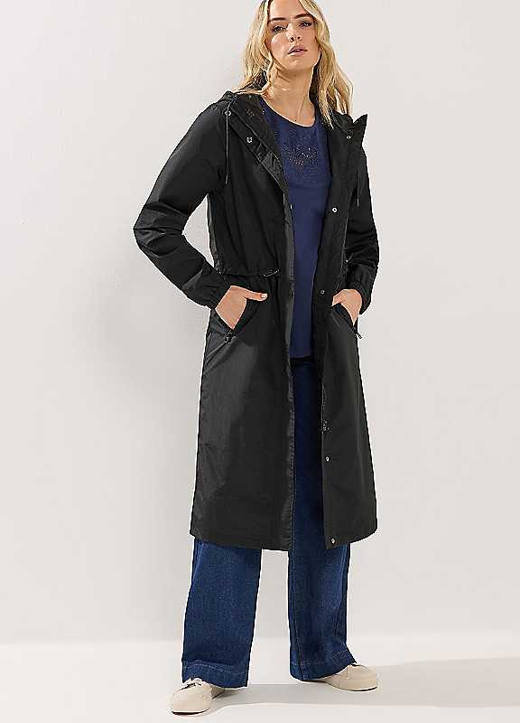 Long Tall Sally Women's Black Tall Waterproof Longline Jacket In Size 8 - Image 7