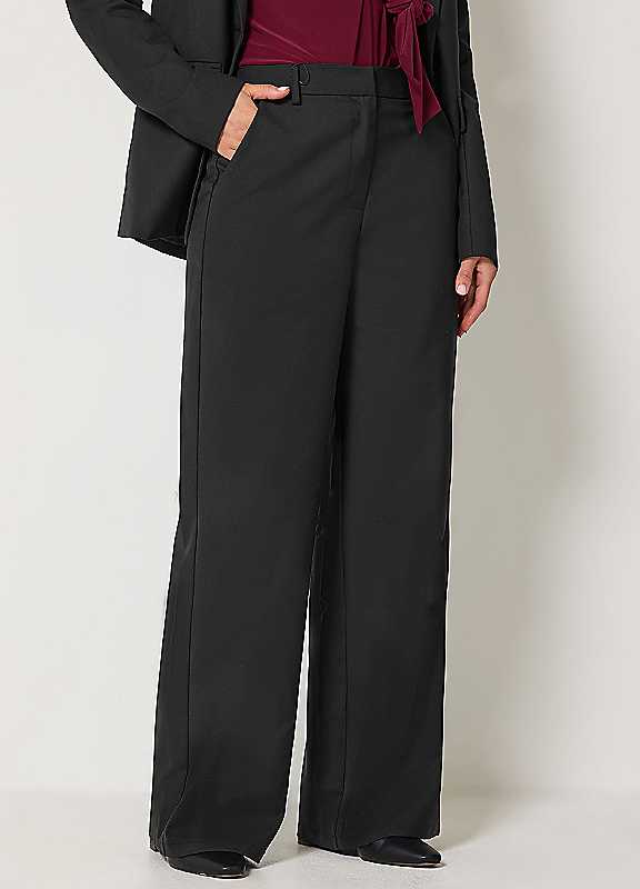 Long Tall Sally Women's Tall Wide Leg Tailored Trousers in Black | Size: 12L - Image 2