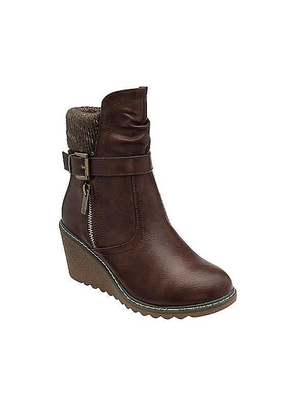 Lotus Women's Brown Balsam Wedge Ankle Boots