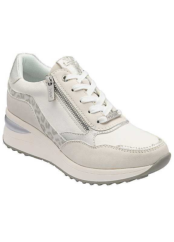 Lotus Women's 'Bianchi' Zip-Up Trainers in White | Size: 8 - Image 5