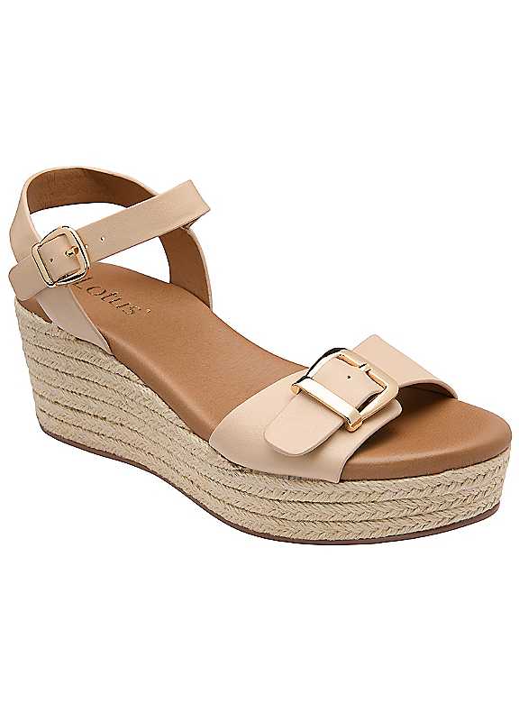 Lotus Women's Nude Emeia Wedge Sandals Colour: : Size 6 - Image 6