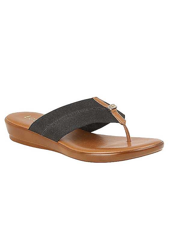 Lotus Women's Black Erminia Toe Post Sandals Colour: : Size 6 - Image 4
