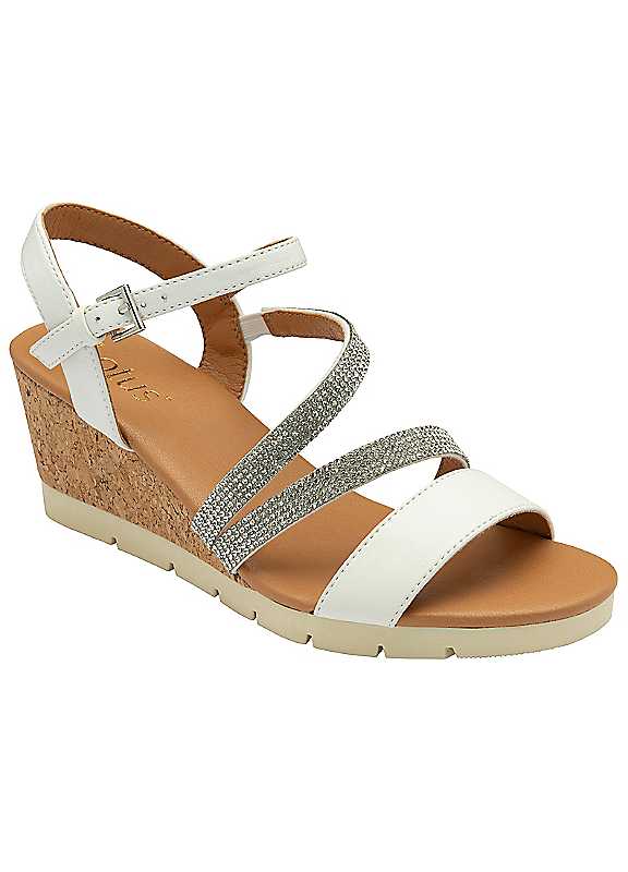 Lotus Women's White Goldie Wedges Size 6