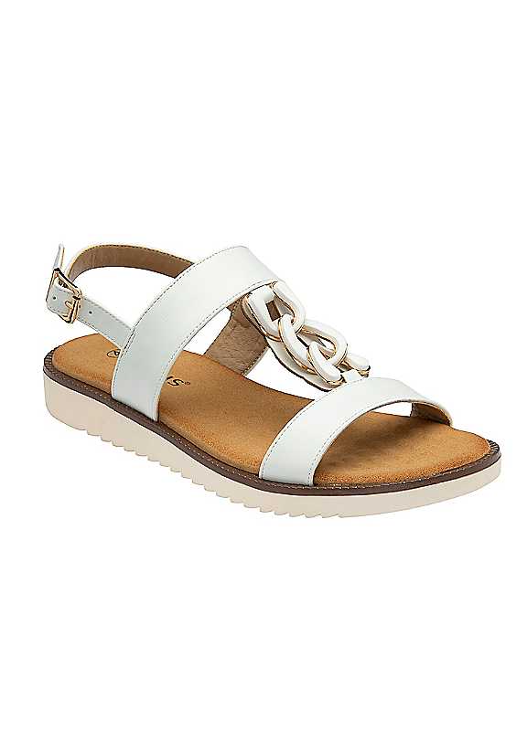 Lotus Women's White Joana Sandals Size 36