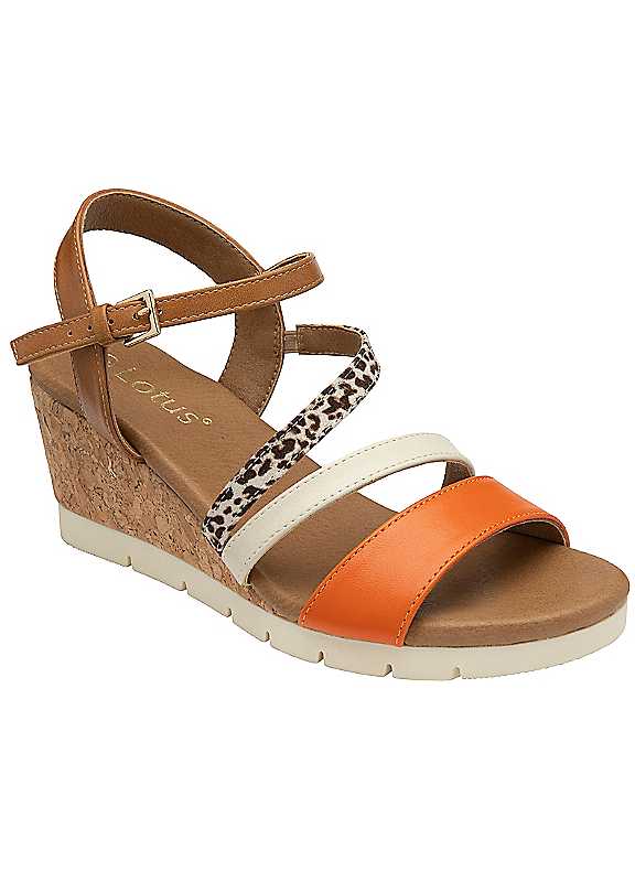 Lotus Women's 'Kitty' Wedge Sandals in Tan | Size: 7 - Image 6