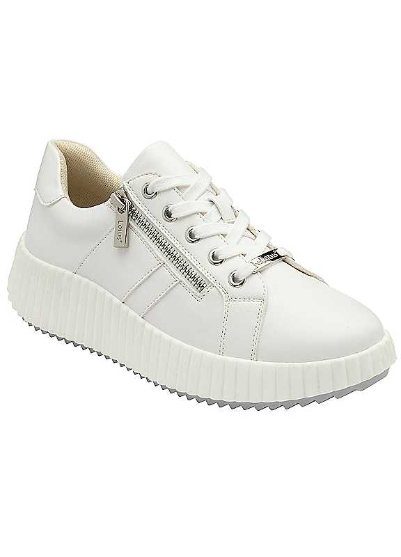 Lotus Women's 'Kora' Zip-Up Fashion Trainers in White | Size: 4 - Image 4