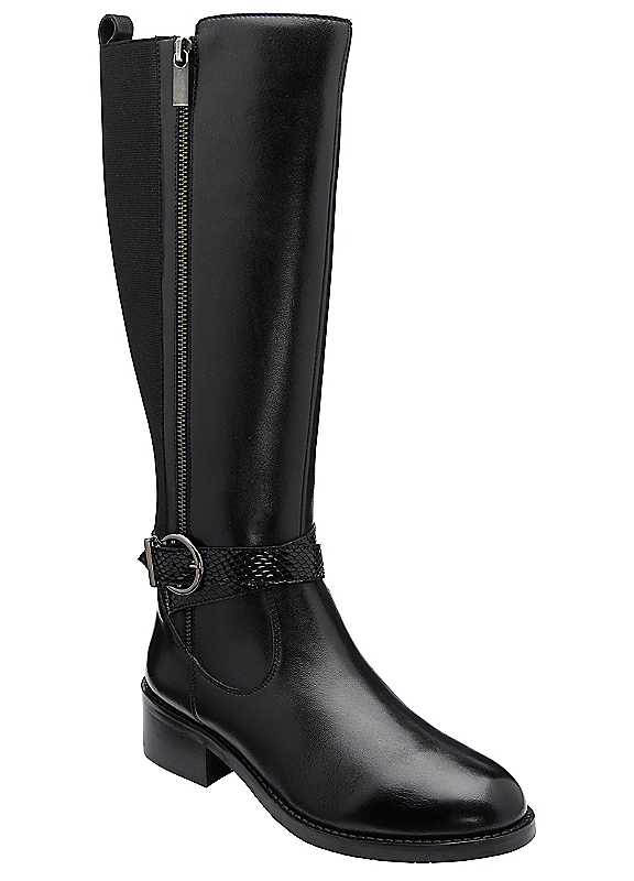 Lotus Women's Black Malia Leather Knee High Boots