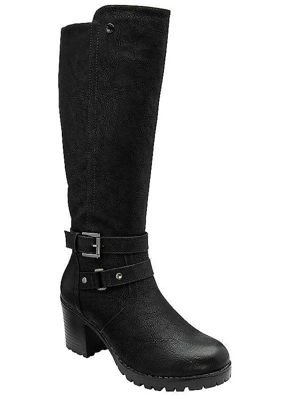 Lotus Women's Black 'Melina' Heeled Knee High Boots In | : Size 4 - Image 3