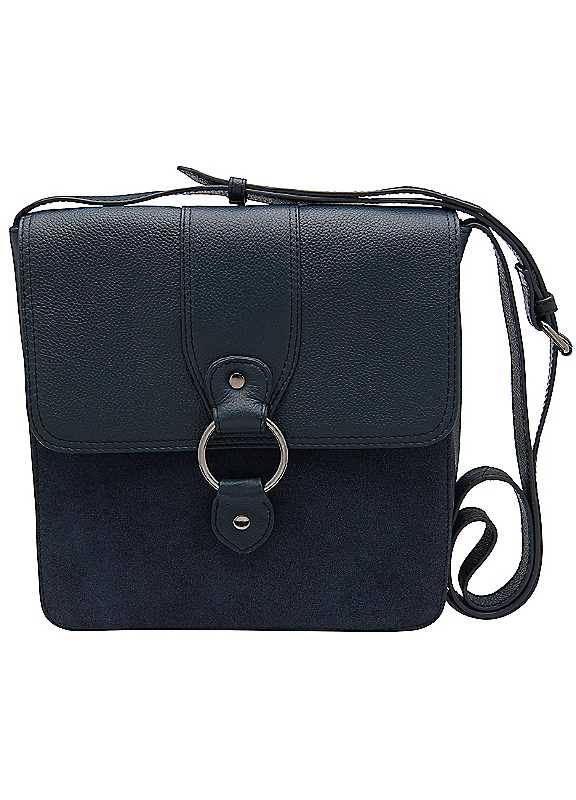 Lotus Navy Miley Leather Crossbody Bag