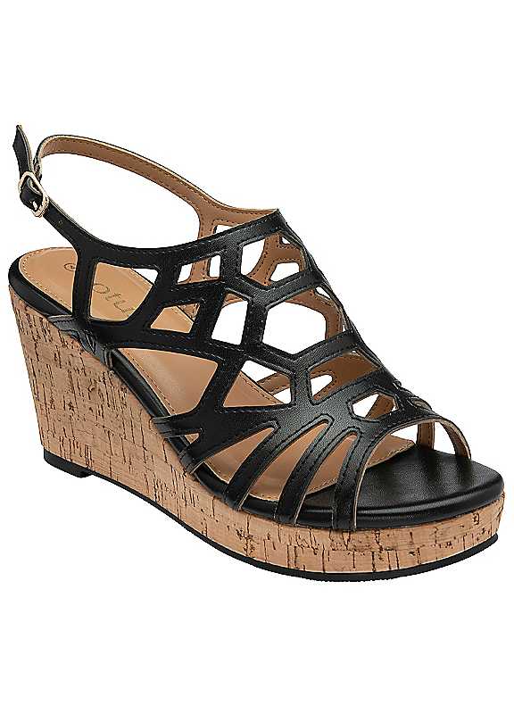 Lotus Women's Rhi Wedge Sandal - Black - Size 8 - Image 3