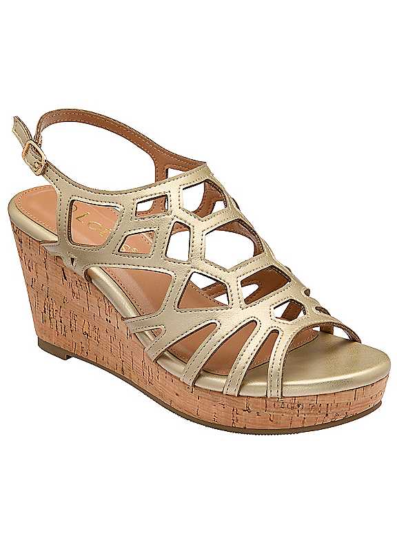 Lotus - Women's Wedge Sandals - Gold Synth - Size 3 - Image 3