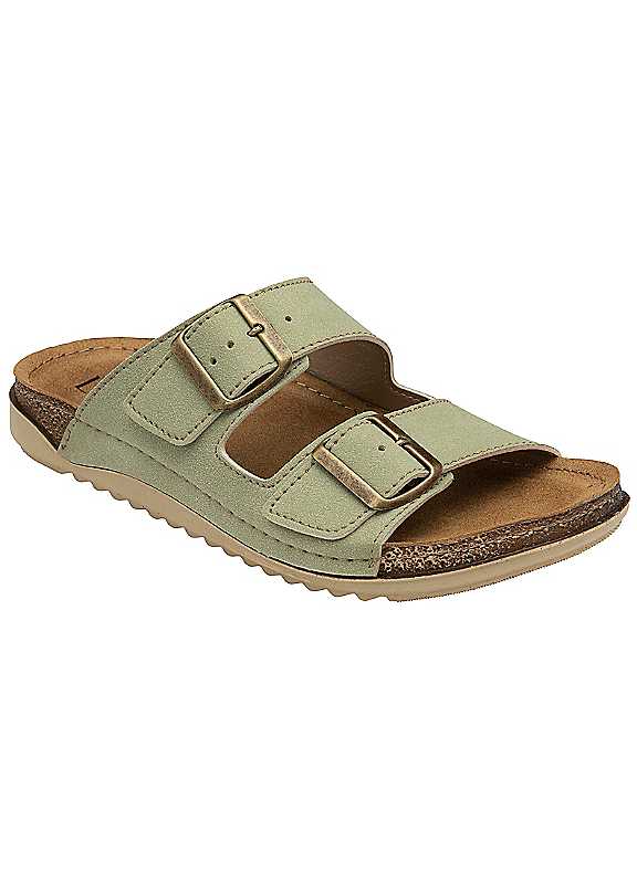 Lotus Women's Green 'Rome' Open-Toe Mule Sandals In Size 5 - Image 5