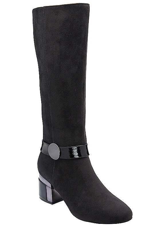 Lotus Solia Women's Knee High Boots in Black with 6.5cm Block Heel Size 6 - Image 2