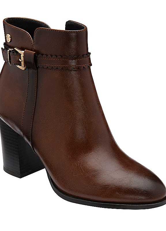 Lotus Brown Sutton Heeled Ankle Boots