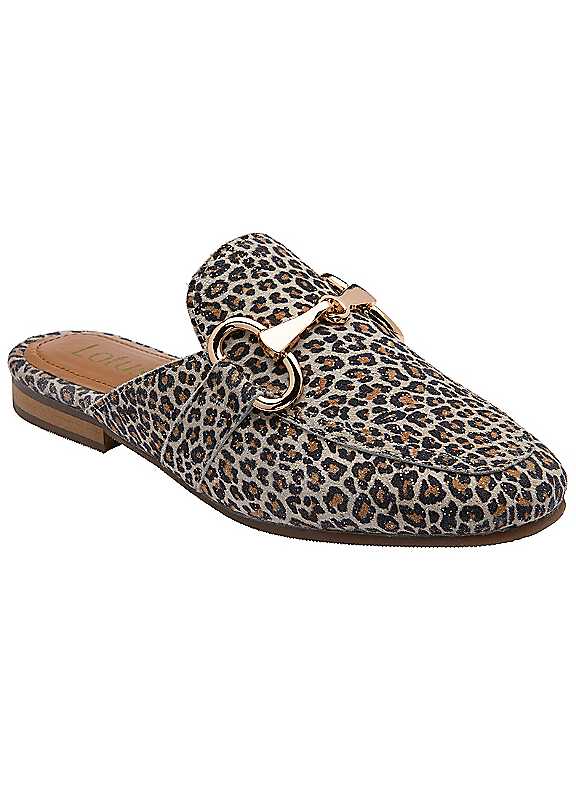Lotus Women's Leopard Suede Taylor Backless Loafers Colour: : Size 7 - Image 3