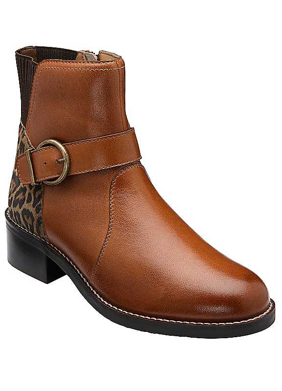 Lotus Trella Women's Ankle Boots in Brown Denim with Buckle Detail Size 6 - Image 3