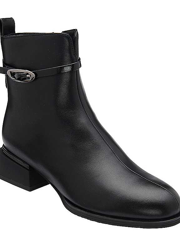 Lotus Women's Black Unez Zip-Up Ankle Boots