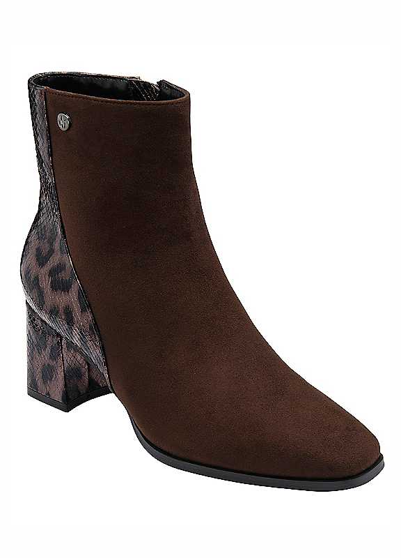Lotus Women's Brown Zelda Microfibre Ankle Boots