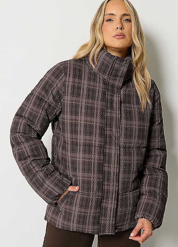 Long Tall Sally Women's Tall Crinkle Padded Coat in Brown | Size: 22-24 - Image 5