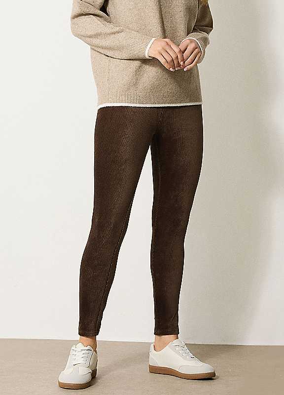 Long Tall Sally Women's Tall Cord Skinny Leggings Pants in Chocolate | Size: 8L - Image 3