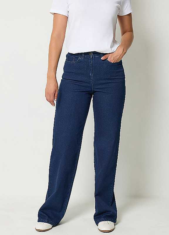 Long Tall Sally Women's Indigo Tall Wide Leg Jeans In Large - Image 4