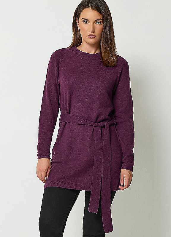 Long Tall Sally Women's Red Lts Knitted Tunic Jumper