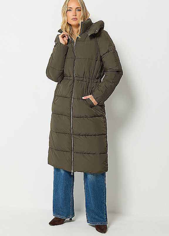 Long Tall Sally Women's Olive Tall Padded Hooded Midi Coat In | : Size 10 - Image 2
