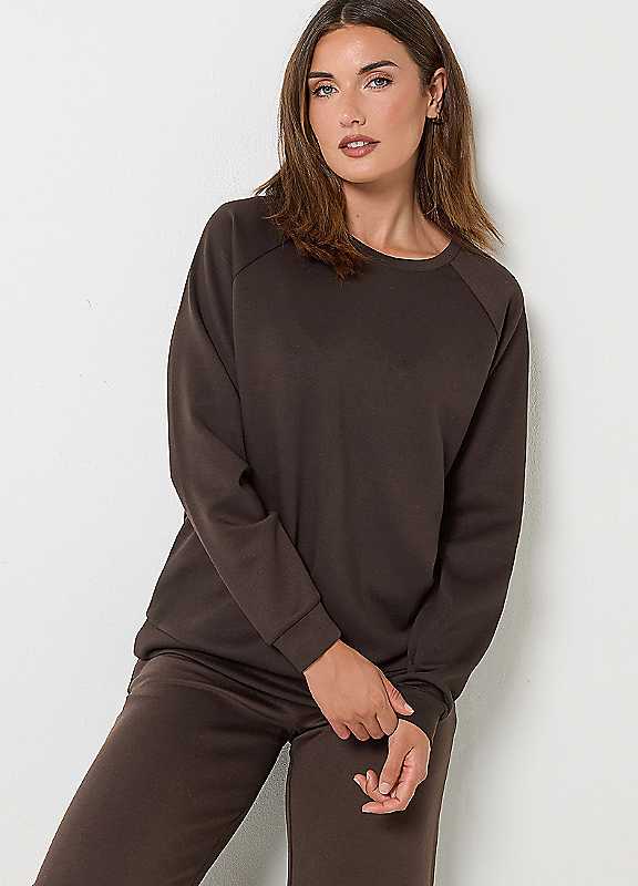 Long Tall Sally Women's Tall Crew Neck Sweatshirt in Brown | Size: 12 - Image 2