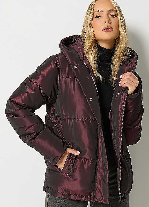 Long Tall Sally Women's Dark Red Tall Padded Coat In Size 8 - Image 3