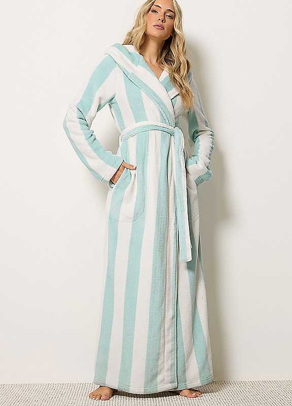 Long Tall Sally Women's Green Tall Hooded Maxi Dressing Gown In | : 14/16 - Image 3