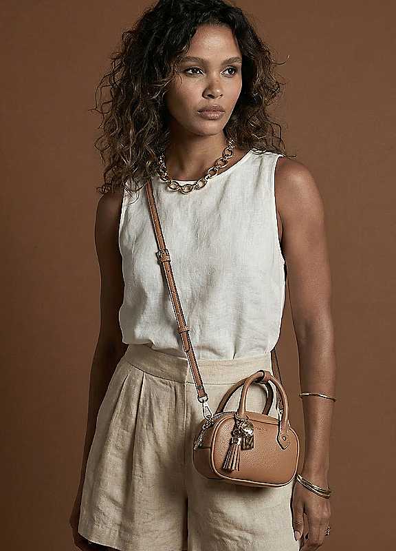 Luella Grey Women's 'Ruthanna' Mini Bowler Bag in Tan - Image 3