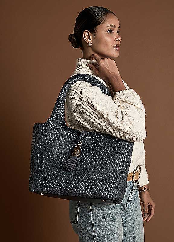 Luella Grey Women's Blue 'Saskia' Woven Tote In - Image 5