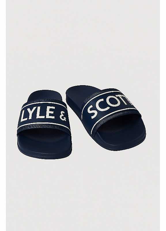 Lyle and Scott Logo Strap Slides in Men's Size 6 - Image 3