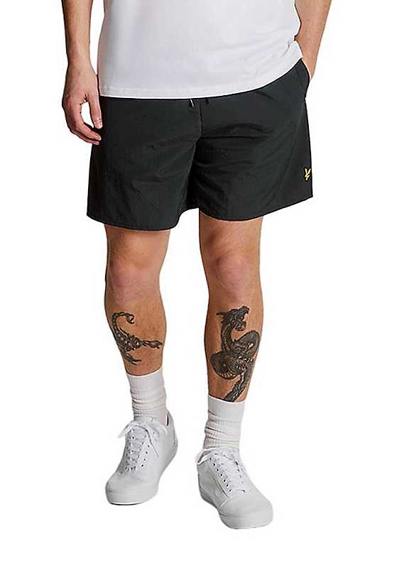 Lyle & Scott Men's Black Lyle Scott Plain Swim Shorts Extra Small