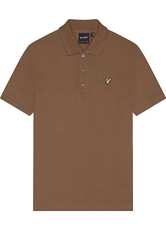 Lyle & Scott Men's Camel Lyle Scott Plain Polo Shirt Small