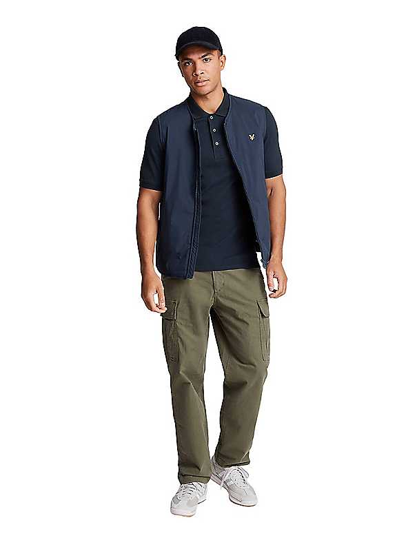 Lyle & Scott Men's Dark Navy Lyle Scott Plain Polo Shirt Large