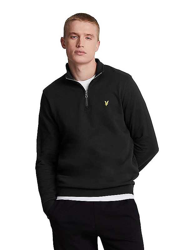 Lyle & Scott Men's Black Lyle Scott Loopback Quarter Zip Sweatshirt Small