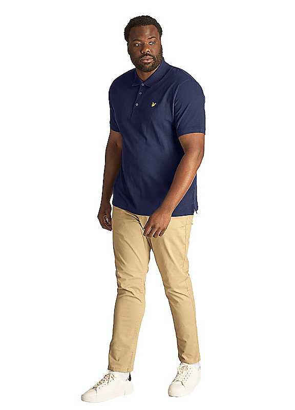 Lyle & Scott Men's Navy Lyle Scott Plain Plus Polo Shirt 4XL