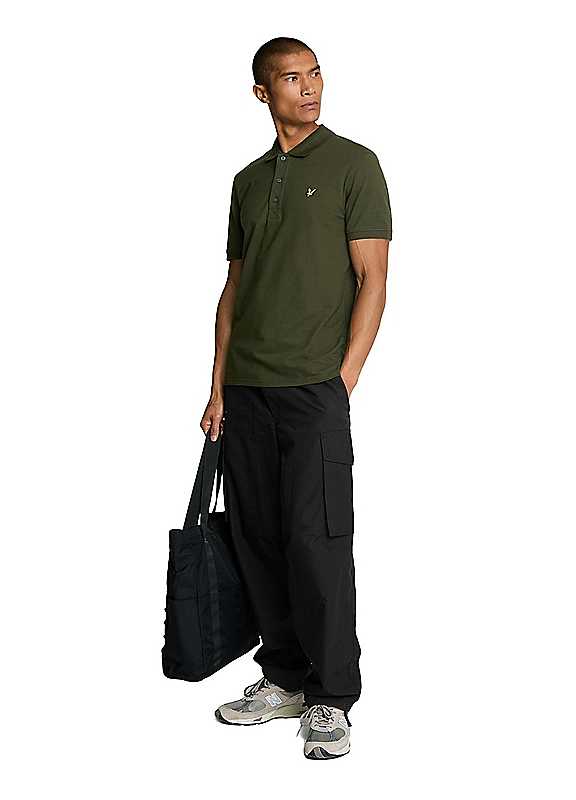 Lyle & Scott Men's Olive Lyle Scott Plain Polo Shirt Xxl