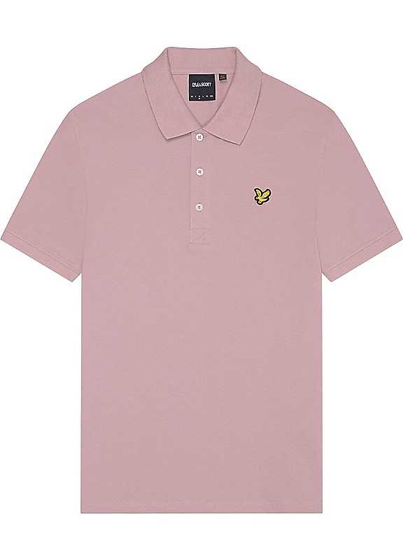 Lyle & Scott Men's Pink Lyle Scott Plain Polo Shirt Small
