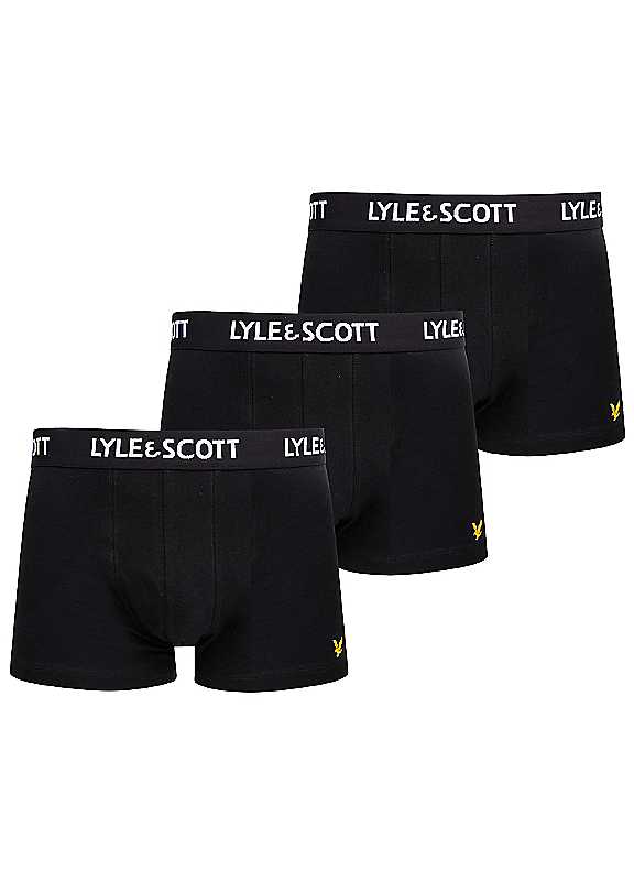 Lyle & Scott Men's White Barclay 3 Pack Core Trunk Black In | Size: Small - Image 4