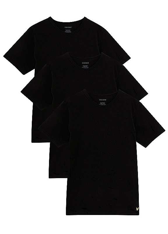 Lyle & Scott Jet Black Lyle Scott Pack Of 3 Basic Tshirts Large
