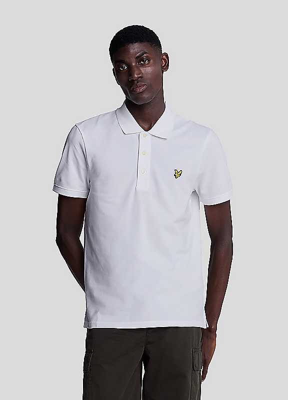 Lyle & Scott White Lyle Scott Plain Polo Shirt Extra Large