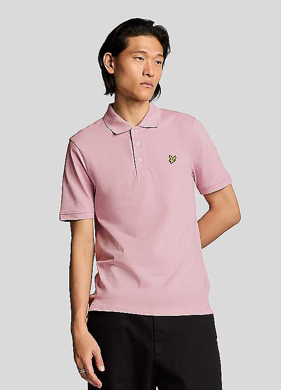 Lyle & Scott Light Pink Lyle Scott Plain Polo Shirt Small
