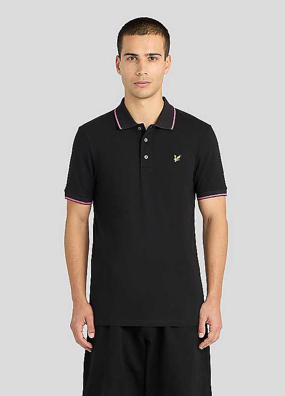 Lyle & Scott Jet Black Lyle Scott Tipped Polo Shirt