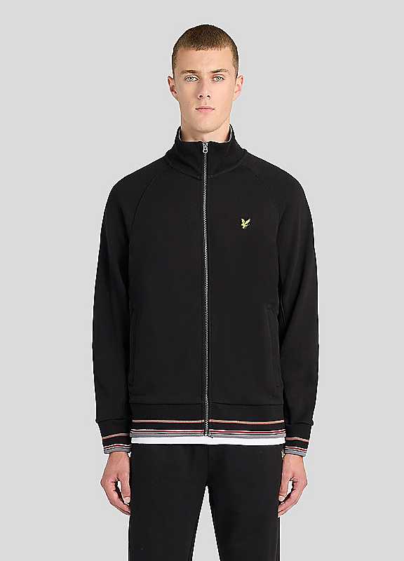 Lyle & Scott Jet Black Lyle Scott Tipped Track Jacket